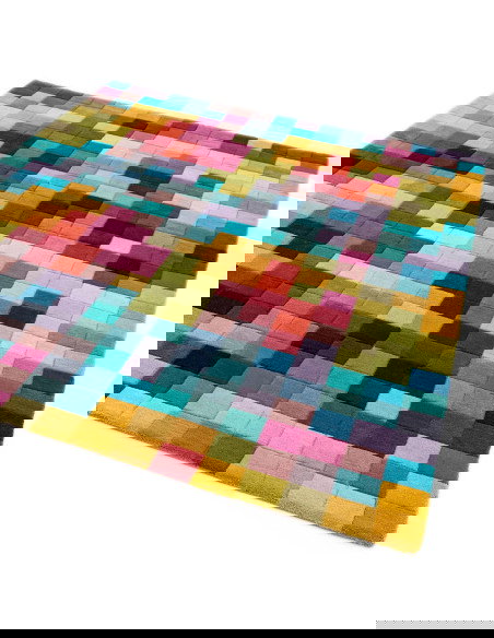 Add vibrant style and cozy comfort to your space with the Funk Multi modern area rug, featuring a bold geometric design and plu