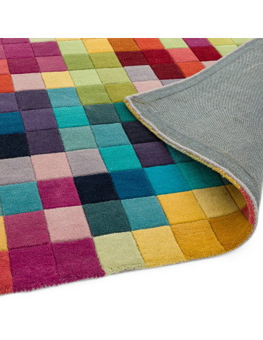 Add vibrant style and cozy comfort to your space with the Funk Multi modern area rug, featuring a bold geometric design and plu