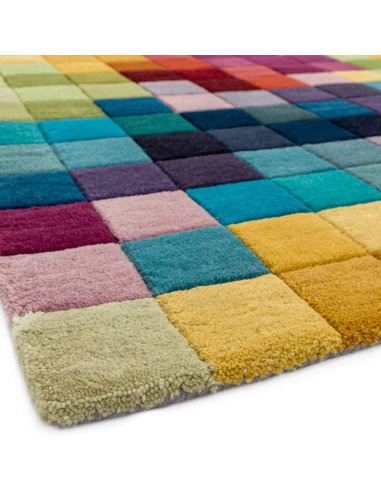 Add vibrant style and cozy comfort to your space with the Funk Multi modern area rug, featuring a bold geometric design and plu