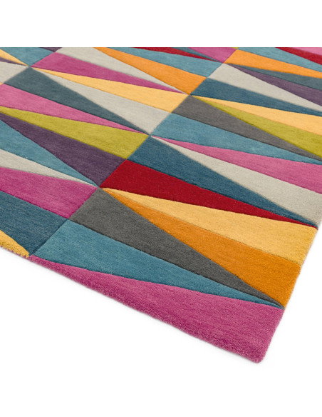 Add vibrant geometric elegance to your space with the Funk Triangles modern designer rug, crafted from soft, durable natural wo