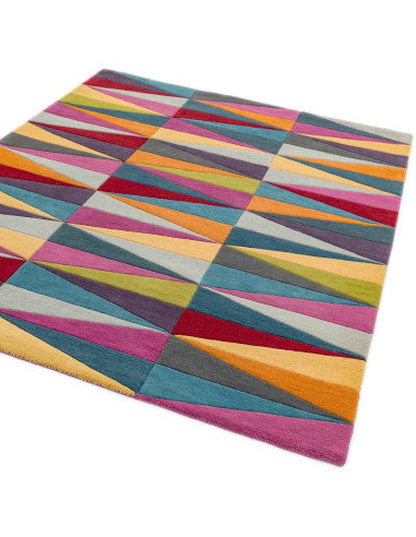 Tappeto Funk Triangles in lana, design moderno e colori vivaci, perfetto per soggiorni contemporanei e ambienti dal tocco origi