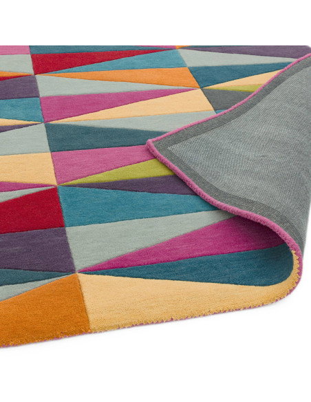 Tappeto Funk Triangles in lana, design moderno e colori vivaci, perfetto per soggiorni contemporanei e ambienti dal tocco origi