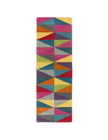 Tappeto Funk Triangles in lana, design moderno e colori vivaci, perfetto per soggiorni contemporanei e ambienti dal tocco origi