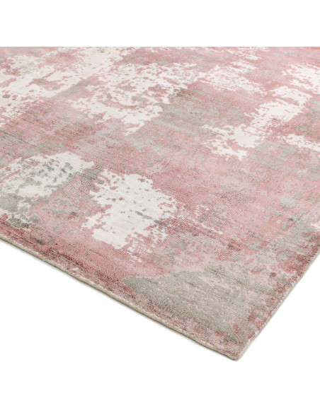 Tappeto Gatsby Blush in viscosa naturale: design moderno e colori tenui, perfetto per soggiorni contemporanei dal tocco elegant