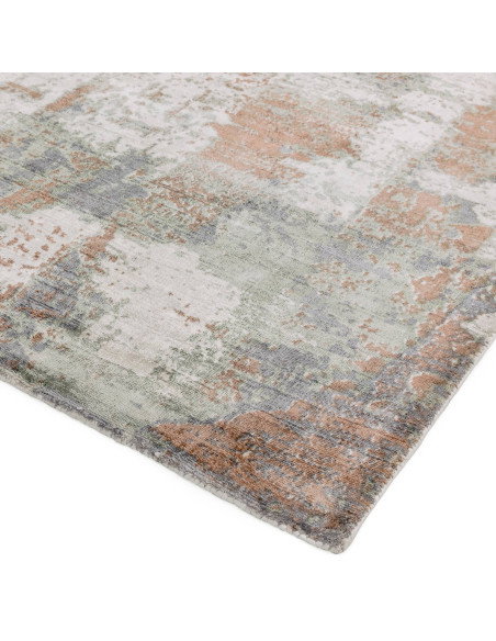 Elevate your space with the Gatsby Coral modern designer rug, featuring a soft abstract pattern and plush natural viscose for l