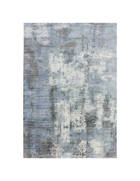 Tappeto Gatsby Navy in viscosa naturale: design moderno e morbidezza per valorizzare il soggiorno con stile contemporaneo e raf