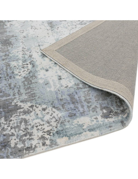 Elevate your space with the Gatsby Navy modern designer rug, featuring an abstract pattern and plush natural viscose for lastin