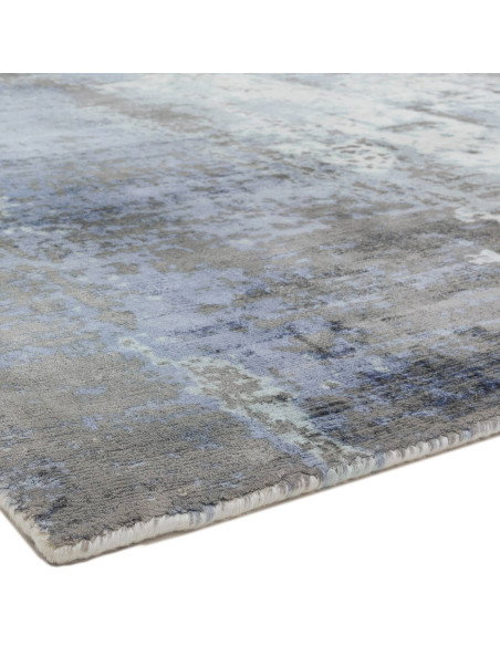 Elevate your space with the Gatsby Navy modern designer rug, featuring an abstract pattern and plush natural viscose for lastin