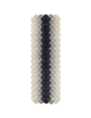 Tappeto Hive Charcoal in lana naturale: design moderno e geometrico, perfetto per soggiorni contemporanei eleganti e confortevo