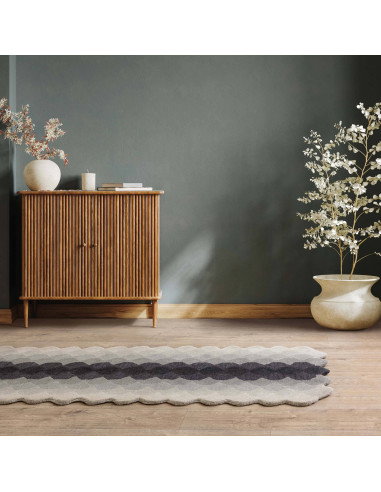 Elevate your space with the Hive Charcoal modern designer rug, featuring geometric elegance and plush natural wool for lasting