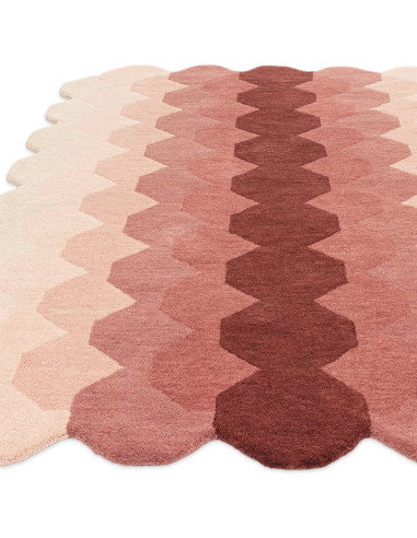 Tappeto Hive Pink in lana naturale, design geometrico moderno: eleganza e comfort per il tuo soggiorno con tappeti contemporane