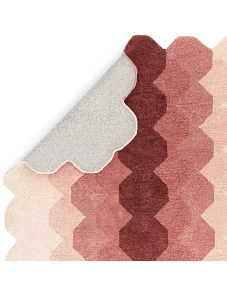 Tappeto Hive Pink in lana naturale, design geometrico moderno: eleganza e comfort per il tuo soggiorno con tappeti contemporane