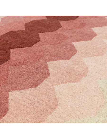 Tappeto Hive Pink in lana naturale, design geometrico moderno: eleganza e comfort per il tuo soggiorno con tappeti contemporane