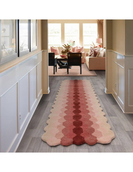 Tappeto Hive Pink in lana naturale, design geometrico moderno: eleganza e comfort per il tuo soggiorno con tappeti contemporane