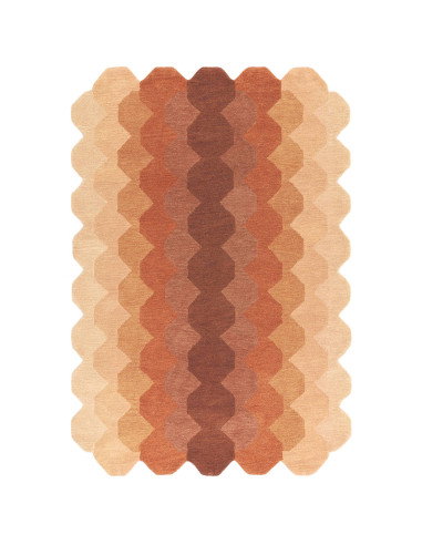 Elevate your space with the Hive Rust modern designer rug, featuring warm tones and a striking geometric pattern for stylish, c