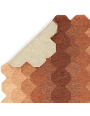 Elevate your space with the Hive Rust modern designer rug, featuring warm tones and a striking geometric pattern for stylish, c