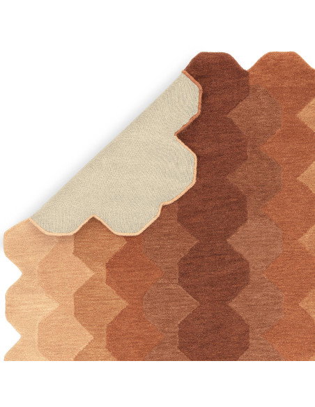 Elevate your space with the Hive Rust modern designer rug, featuring warm tones and a striking geometric pattern for stylish, c
