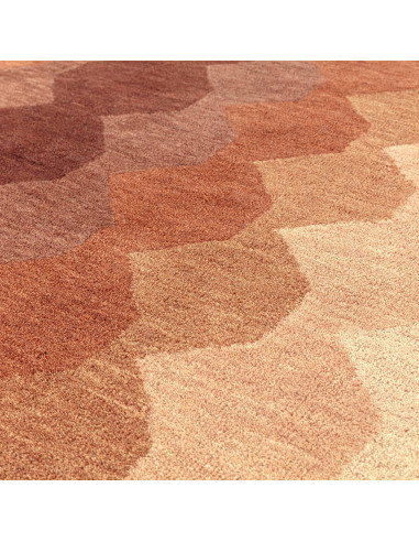 Elevate your space with the Hive Rust modern designer rug, featuring warm tones and a striking geometric pattern for stylish, c