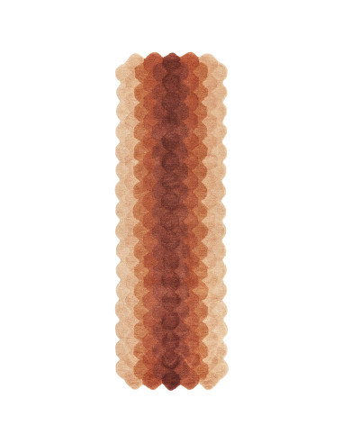 Tappeto Hive Rust in lana naturale, design geometrico moderno, perfetto per soggiorni contemporanei che uniscono stile, comfort
