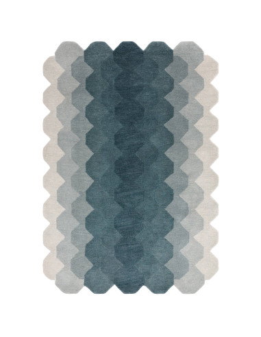 Tappeto Hive Teal: design geometrico e colori raffinati per un soggiorno moderno e accogliente. Perfetto tra i tappeti contempo