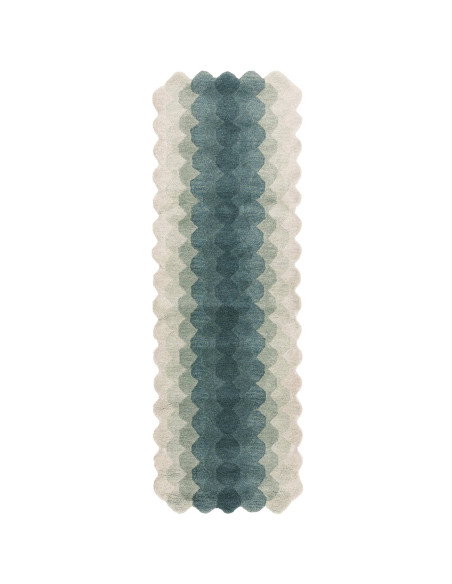 Tappeto Hive Teal: design geometrico e colori raffinati per un soggiorno moderno e accogliente. Perfetto tra i tappeti contempo