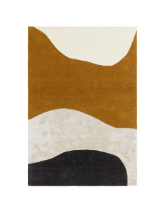 Tappeto contemporaneo moderno Matrix 104 Signature Ochre: design geometrico, comfort superiore e colori caldi per un soggiorno