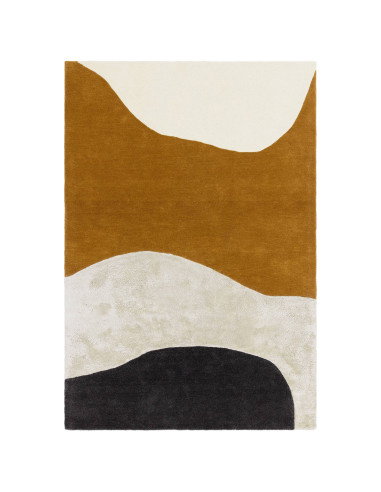 Elevate your space with the Matrix 104 Signature Ochre, a modern designer rug featuring abstract geometric patterns in warm och