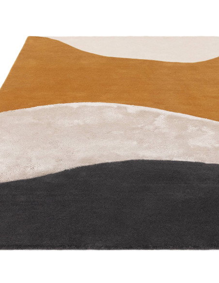 Elevate your space with the Matrix 104 Signature Ochre, a modern designer rug featuring abstract geometric patterns in warm och