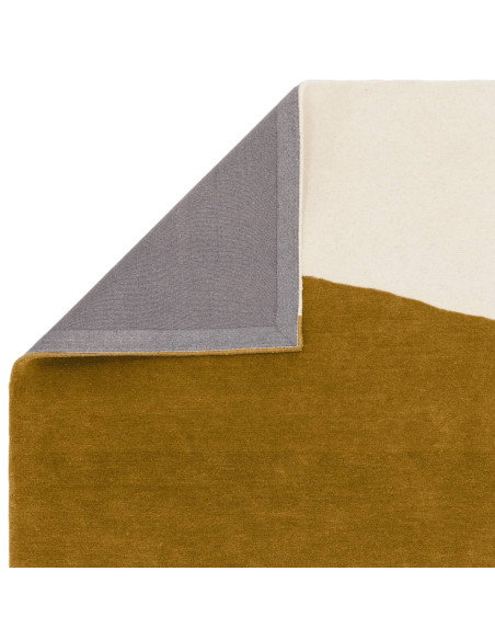 Elevate your space with the Matrix 104 Signature Ochre, a modern designer rug featuring abstract geometric patterns in warm och