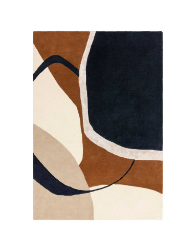 Elevate your space with the Matrix 105 Signature Rust, a modern designer rug featuring a bold geometric abstract design in rich