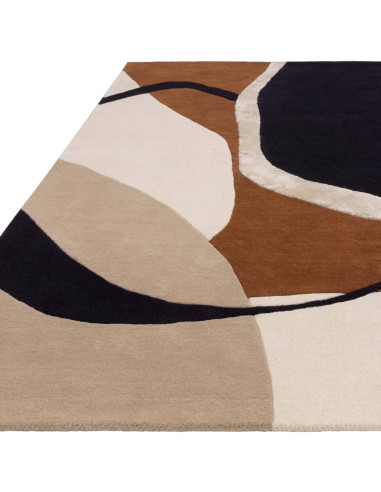 Elevate your space with the Matrix 105 Signature Rust, a modern designer rug featuring a bold geometric abstract design in rich