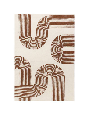 Tappeto Matrix 85 Arches Amber in lana naturale, design moderno e geometrico, perfetto per ambienti contemporanei soggiorno ele