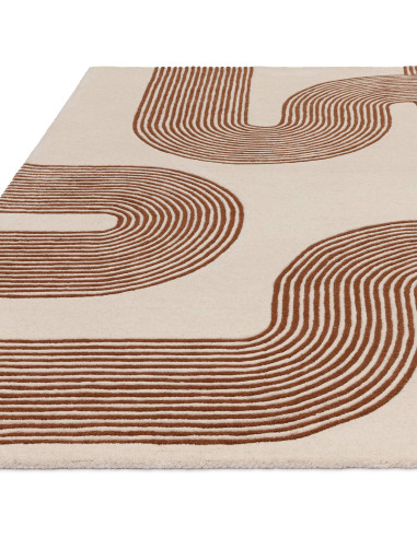 Tappeto Matrix 85 Arches Amber in lana naturale, design moderno e geometrico, perfetto per ambienti contemporanei soggiorno ele