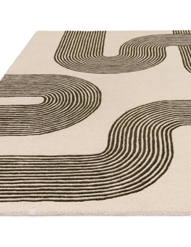 Elevate your space with the Matrix 86 Arches Forest, a modern designer rug featuring geometric elegance and plush natural wool