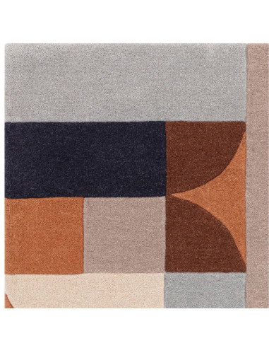 Tappeto Matrix 88 Klotski Terracotta: design moderno e comfort in lana naturale, perfetto tra i tappeti contemporanei soggiorno