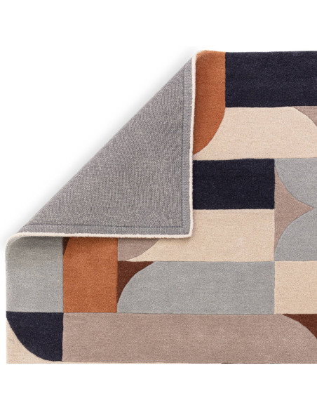 Elevate your space with the Matrix 88 Klotski Terracotta, a modern designer rug featuring bold geometric patterns in soft, dura