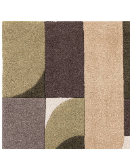 Elevate your space with the Matrix 90 Klotski Sage, a modern designer rug featuring geometric elegance and plush, durable natur