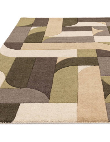 Tappeto Matrix 90 Klotski Sage: design moderno e geometrico, perfetto per soggiorni contemporanei moderni, elegante e artigiana