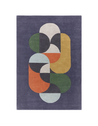 Tappeto Matrix 91 Statement Navy: design geometrico e lana naturale per tappeti contemporanei soggiorno eleganti e resistenti.
