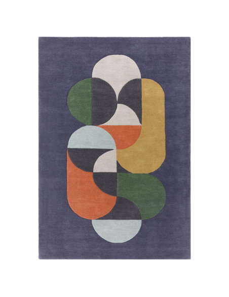 Tappeto Matrix 91 Statement Navy: design geometrico e lana naturale per tappeti contemporanei soggiorno eleganti e resistenti.