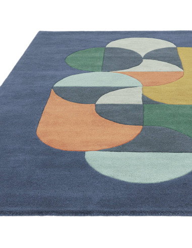 Tappeto Matrix 91 Statement Navy: design geometrico e lana naturale per tappeti contemporanei soggiorno eleganti e resistenti.