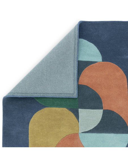 Tappeto Matrix 91 Statement Navy: design geometrico e lana naturale per tappeti contemporanei soggiorno eleganti e resistenti.