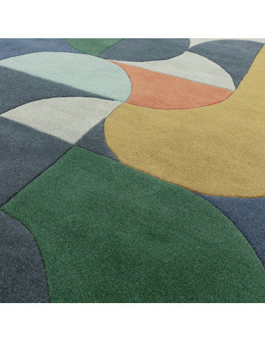 Tappeto Matrix 91 Statement Navy: design geometrico e lana naturale per tappeti contemporanei soggiorno eleganti e resistenti.