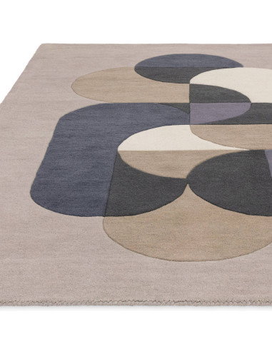 Tappeto Matrix 92 Statement Grey: design moderno e geometrico in lana naturale, perfetto per tappeti contemporanei soggiorno el
