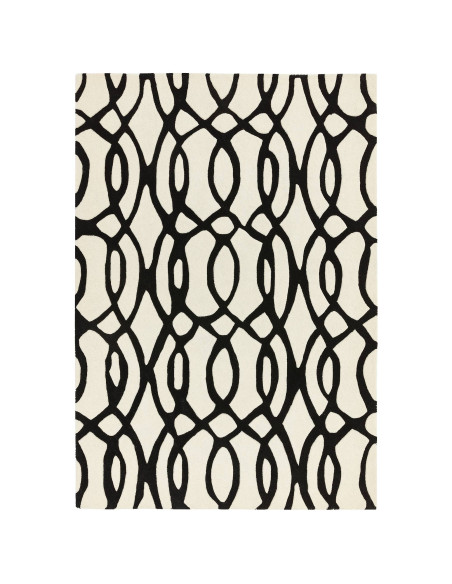 Discover the Matrix MAX35 Wire White, a modern designer rug with bold geometric patterns crafted from soft, durable natural woo