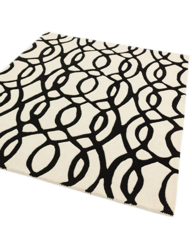 Tappeto Matrix MAX35 Wire White: design moderno e geometrico in lana naturale, perfetto per tappeti contemporanei soggiorno ele