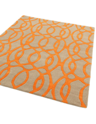 Add vibrant style and plush comfort to your space with the Matrix MAX37 Wire Orange, a stunning modern designer rug crafted fro
