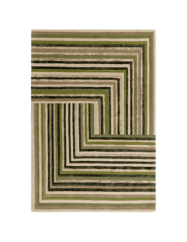 Elevate your space with the Matrix Network Forest rug, a modern designer rug featuring geometric elegance and plush natural fib