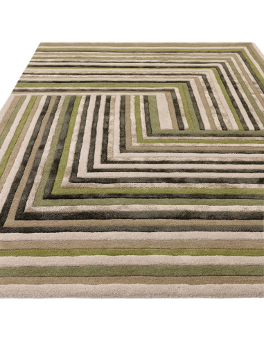 Elevate your space with the Matrix Network Forest rug, a modern designer rug featuring geometric elegance and plush natural fib