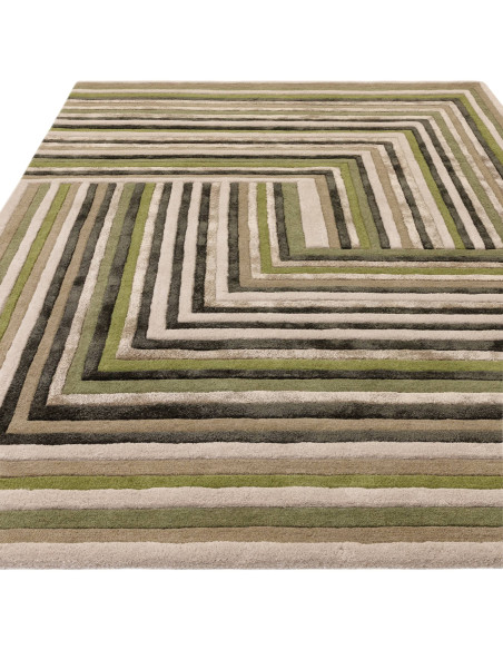 Elevate your space with the Matrix Network Forest rug, a modern designer rug featuring geometric elegance and plush natural fib